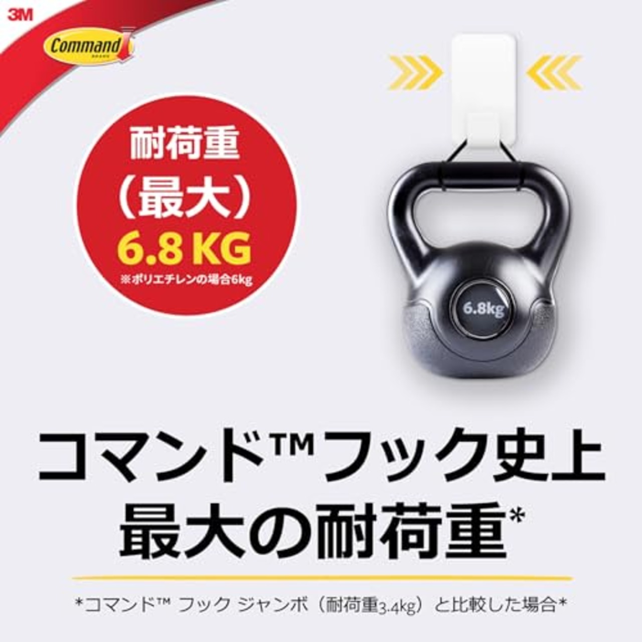 3M コマンド フック XXLサイズ 超強力 耐荷重6.8kg 1個 CMXXL