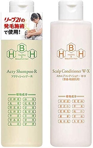 【新着特価】発毛専門リーブ21 アクティシャンプーＲ＆スカルプコンディショナーW-X 普通・乾燥肌用 各200ml セット アミノ酸 男女兼用