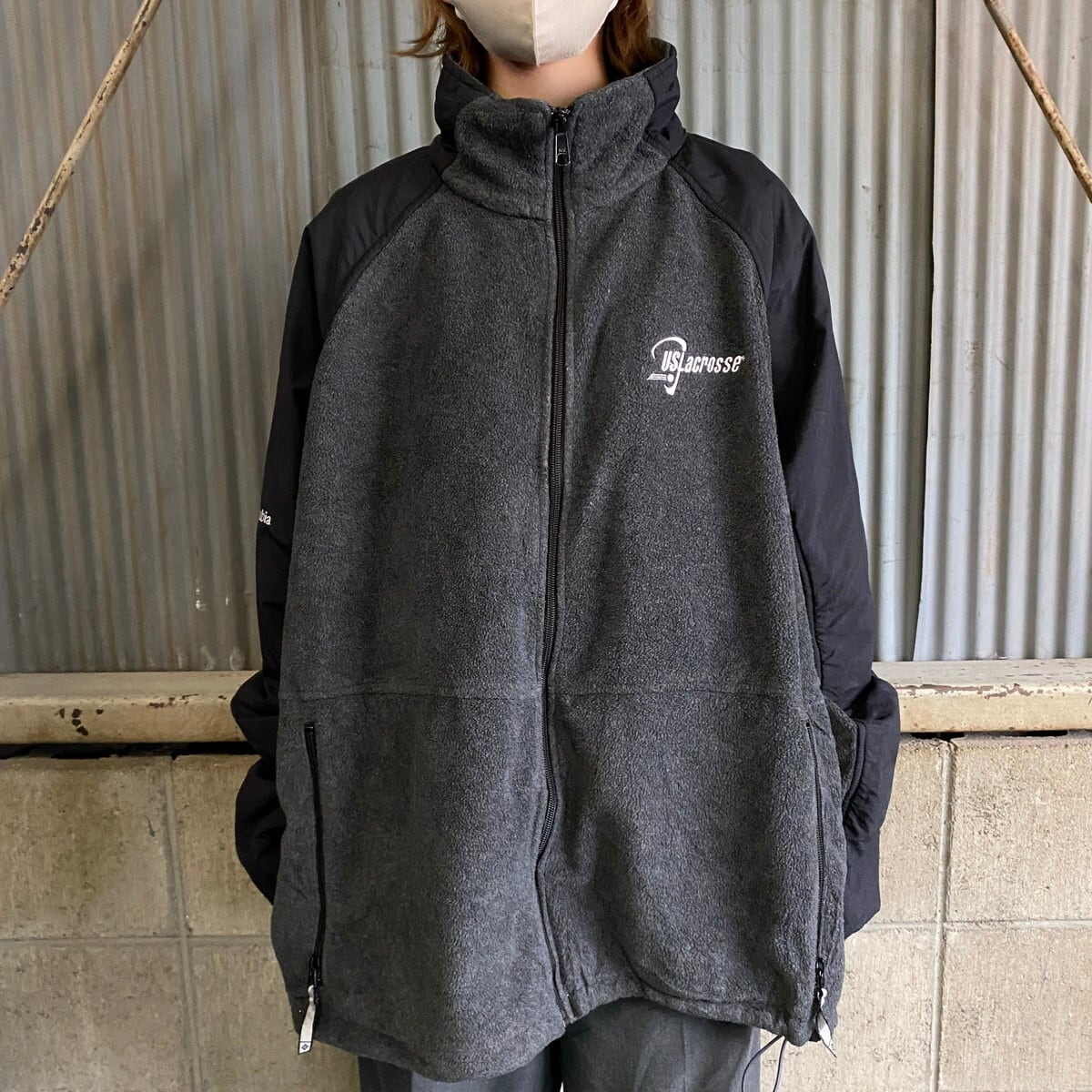 ビッグサイズ Columbia コロンビア フルジップ ナイロン×フリース