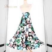 社交ダンス 衣装 スタンダード スカート レッスンウェア 練習着 gentil ジャンティ 黒 白 緑 水色 ブラック系 ブルー系 グリーン系 ホワイト系 花柄 ダンス衣装 フレアスカート 伸縮性 おしゃれ フォーマル パーティー レディース 練習着 お洒落 ダンス用スカート かわいい スポーティー スカート丈90cm ウエストゴム 光沢感 柔らかい トレーニング シンプル プレイフル