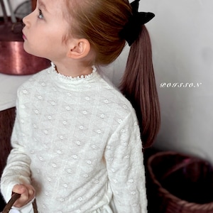 «予約»«ジュニアサイズあり»«poisson» ウィンターレースカットソー