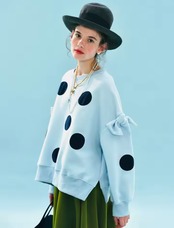 imakokoni ブルーカラードットデザイントップス 255228