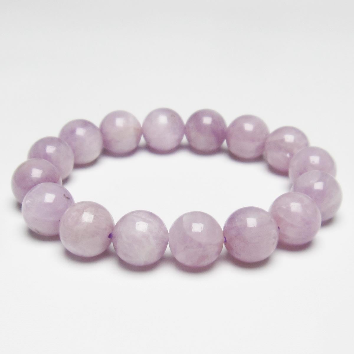 クンツァイト ブレスレット 12mm ミルキークンツァイト 一点物 メール便可 [M便 1/10] 111-19702