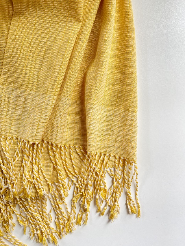 Hand-woven Silk scarf / yellow  ＃2