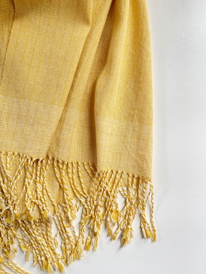 Hand-woven Silk scarf / yellow  ＃2
