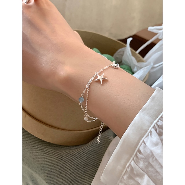 suzyaccシルバーヒトデ＆貝殻ブレスレット