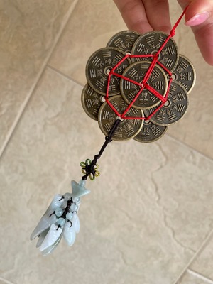 暗剣殺、歳破方位！✨翡翠✨対策アイテム✨化殺九銭古銭（小サイズ）古銅色