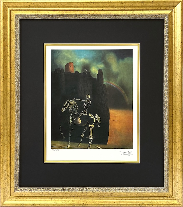 サルバドール・ダリ「死の騎士」作品証明書・展示用フック・限定375部エディション付複製画ジークレ