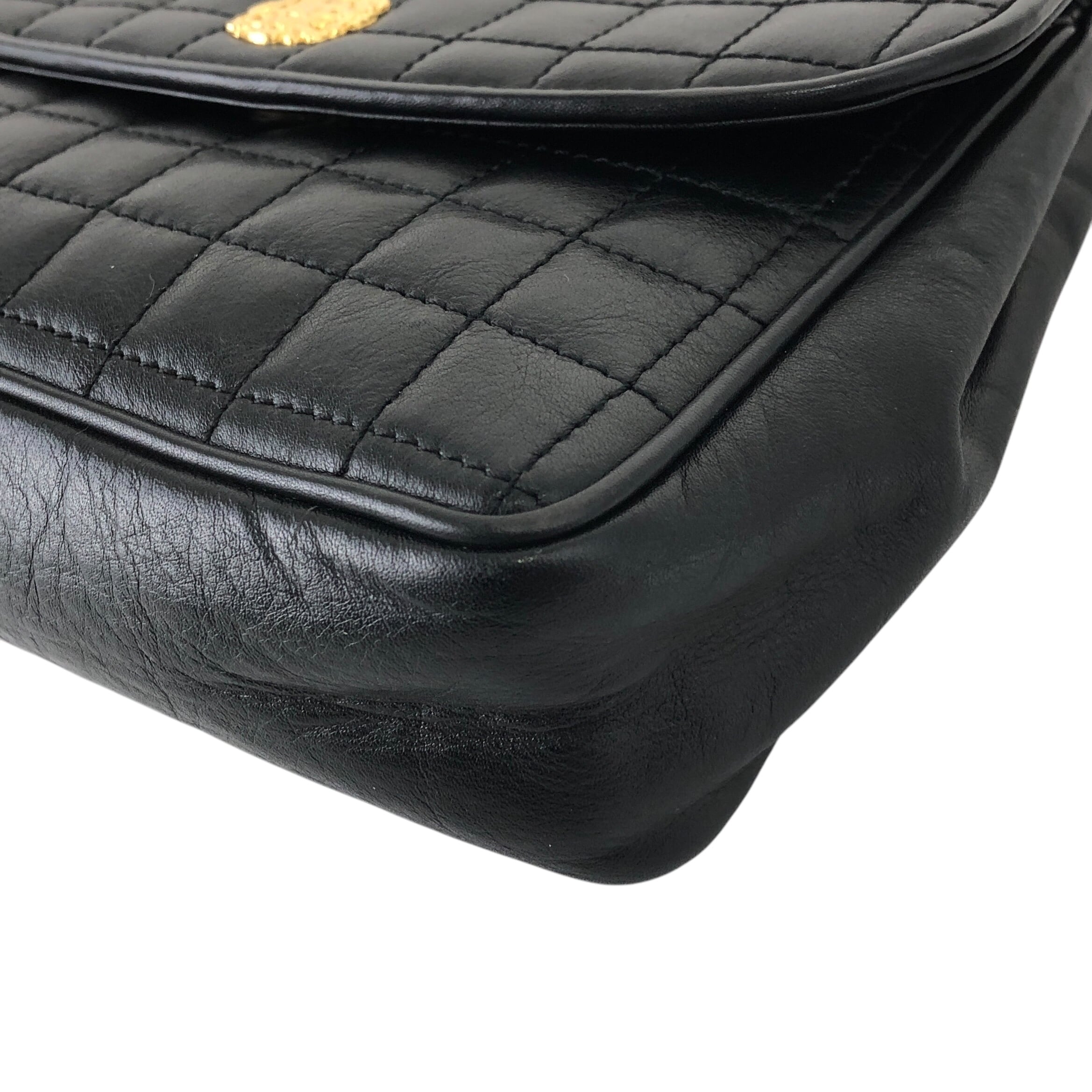 ★CELINE セリーヌ   ショルダーバッグ ブラック ブラゾン レザー バイアステッチ 5jizvf CELINE - ☆CELINE セリーヌ ショルダーバッグ ブラック ブラゾン