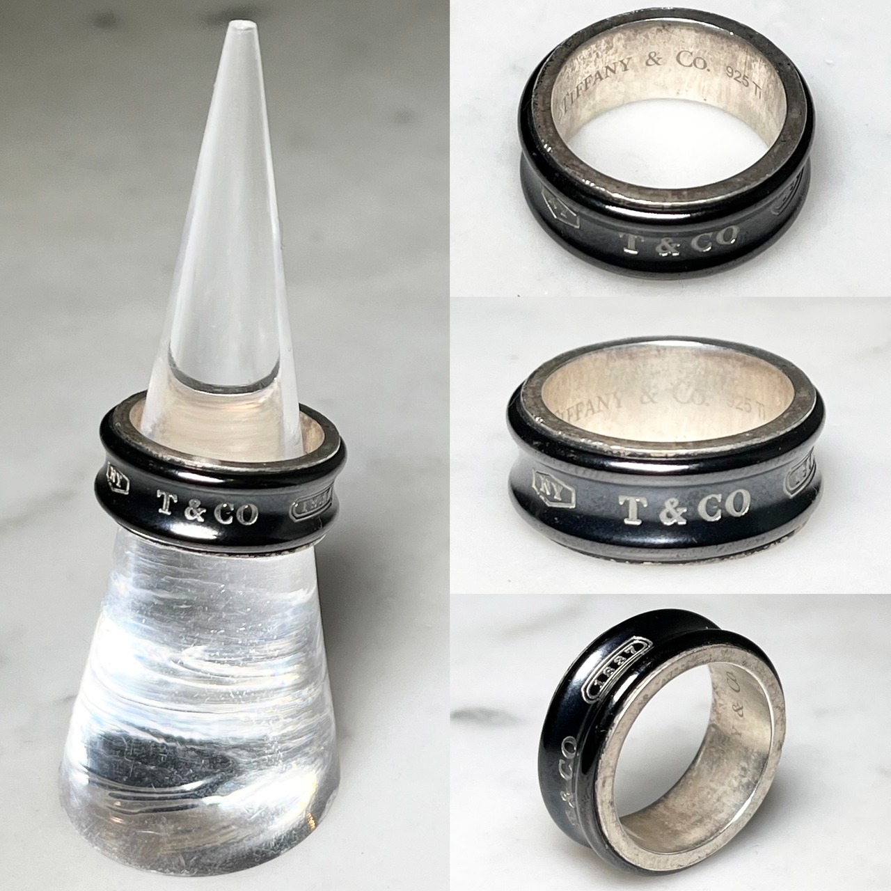 TIFFANY silver × titan ring " 1837 "