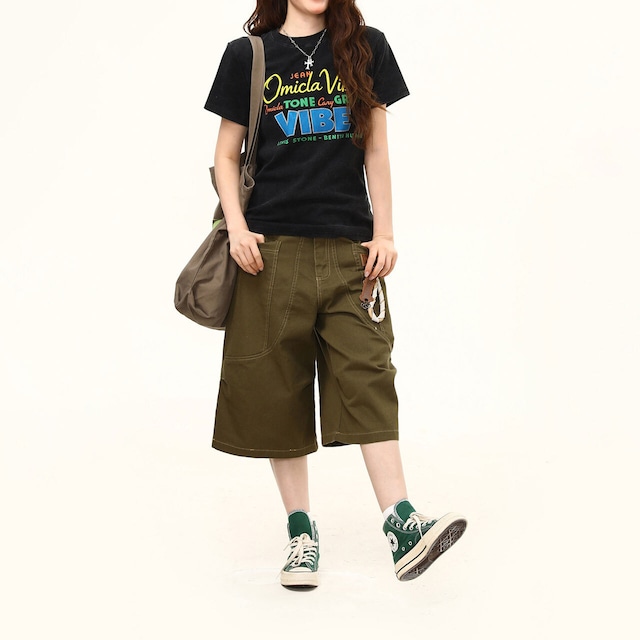 カラフルレタリンググラフィックTシャツ 1col R02409