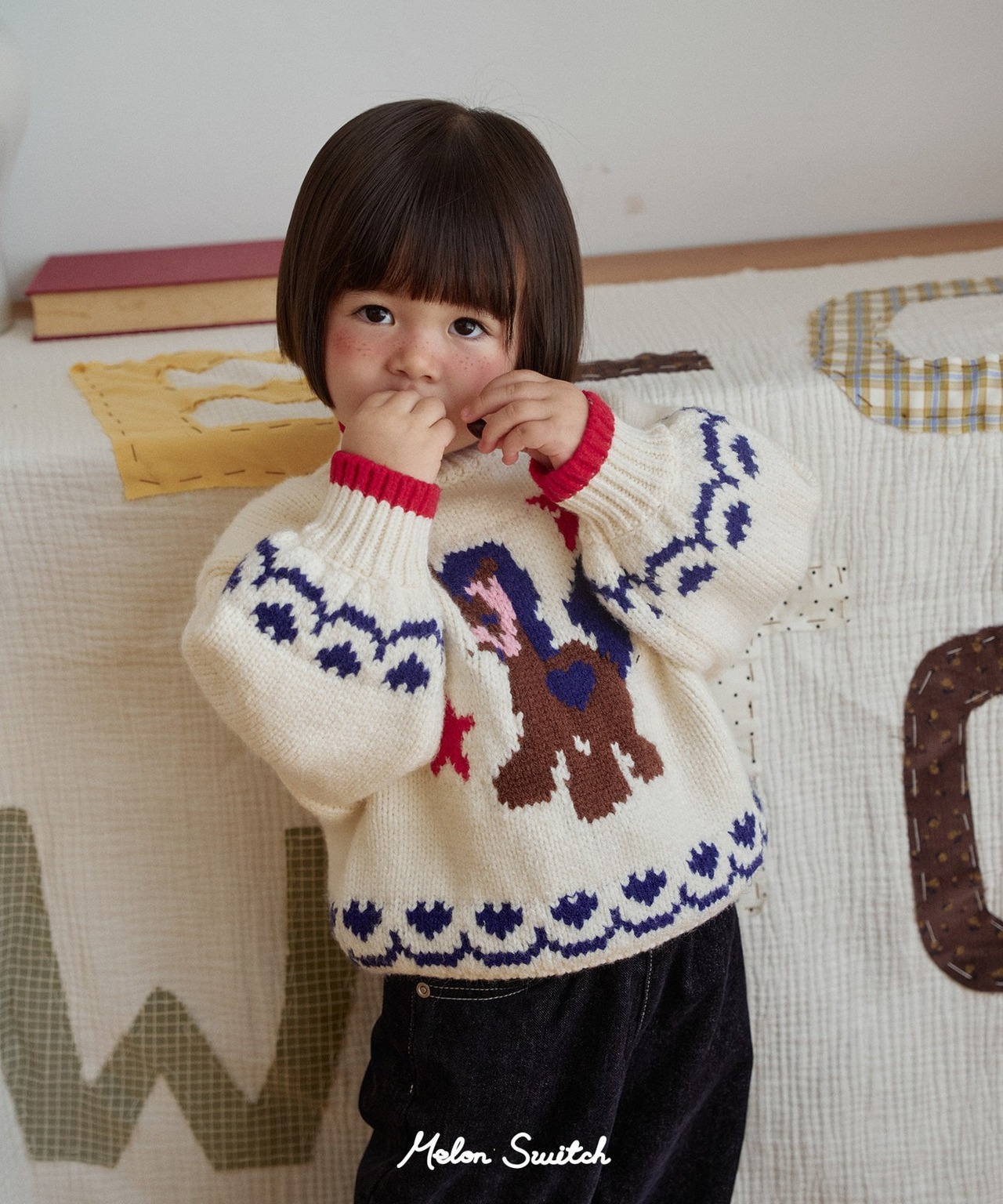 韓国子供服 / 26winter / MelonSwitch / ポニースターハーフネックセーター / キッズ / 冬服 *3~11*