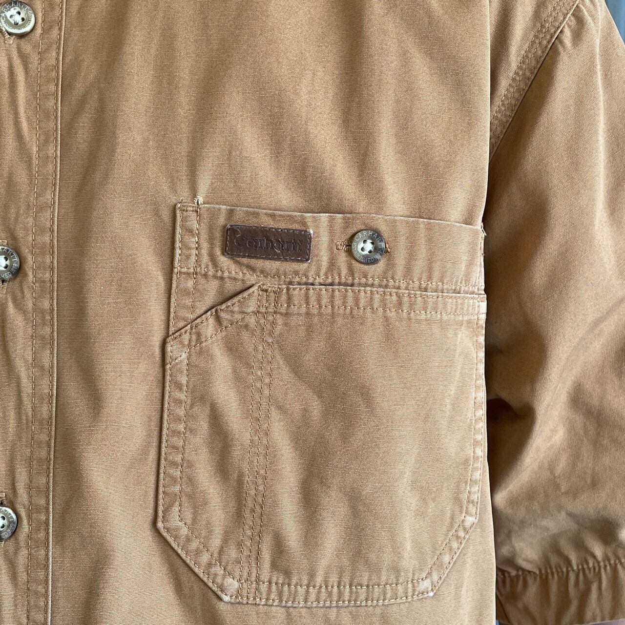 Carhartt カーハート 半袖ワークシャツ メンズL-XL相当 古着 ベージュ