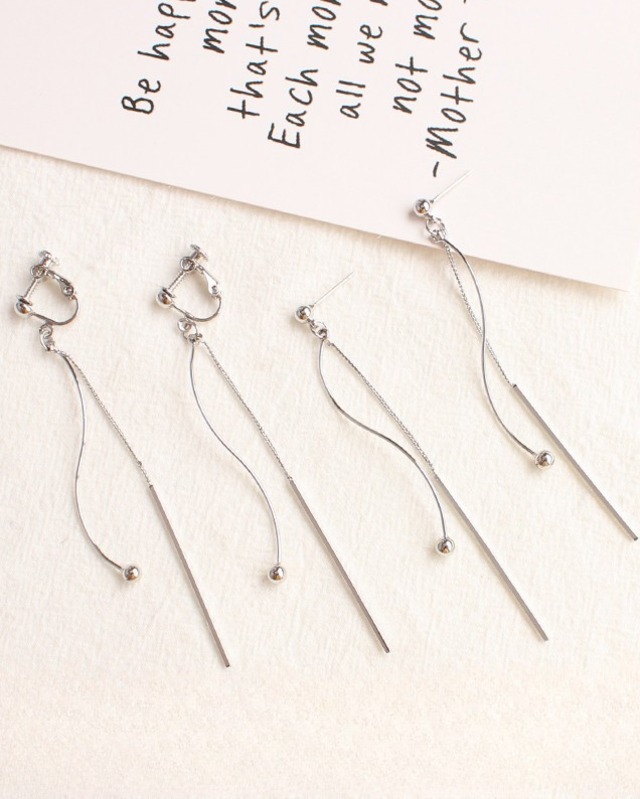 Spiral Long Clip-On Earrings（8color）［A0271］