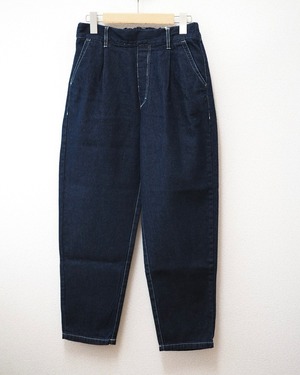 denim tapered trousers <navy>
