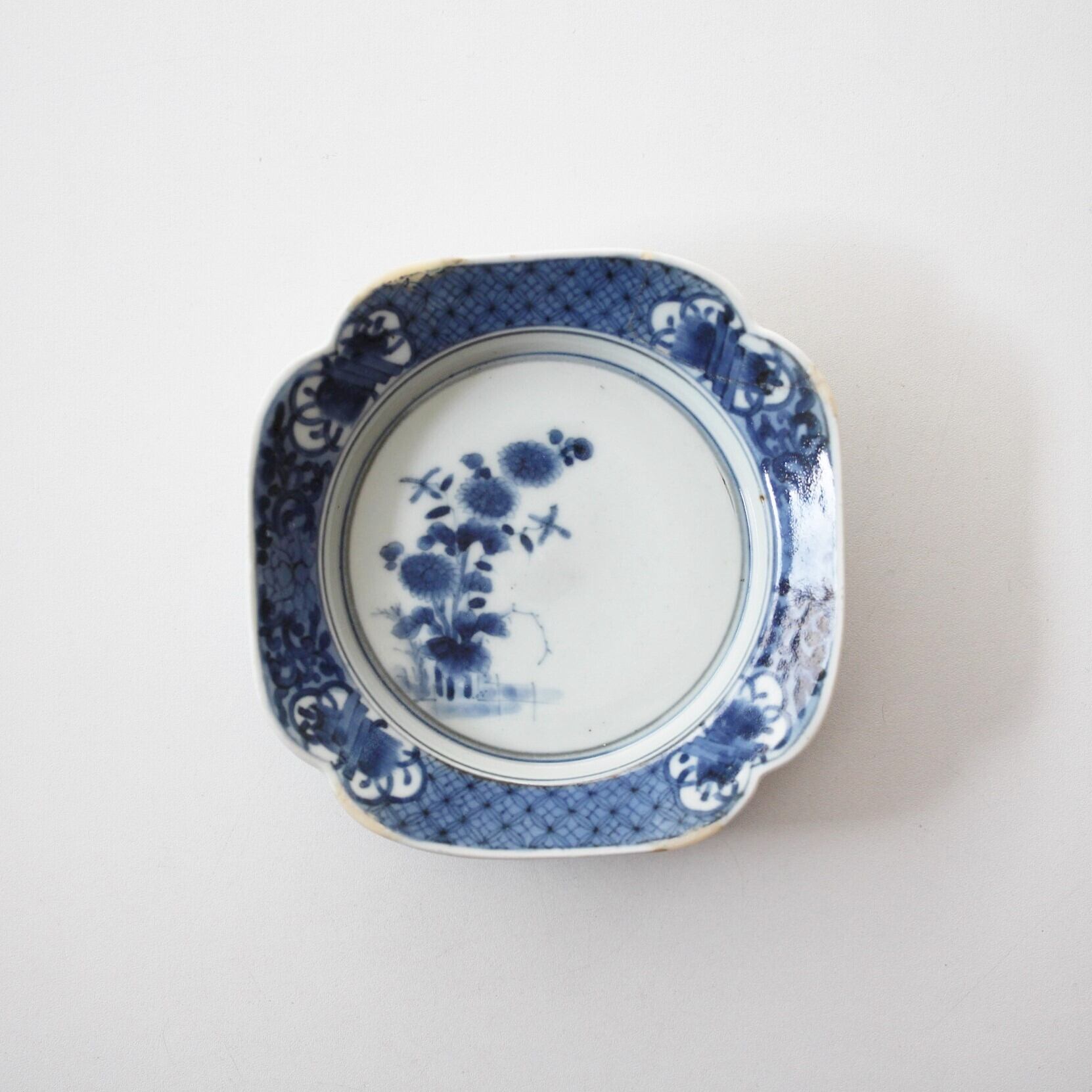 宝】骨董品・扇型小皿・手塩皿十客揃 古伊万里 伊万里 江戸 中期 富士