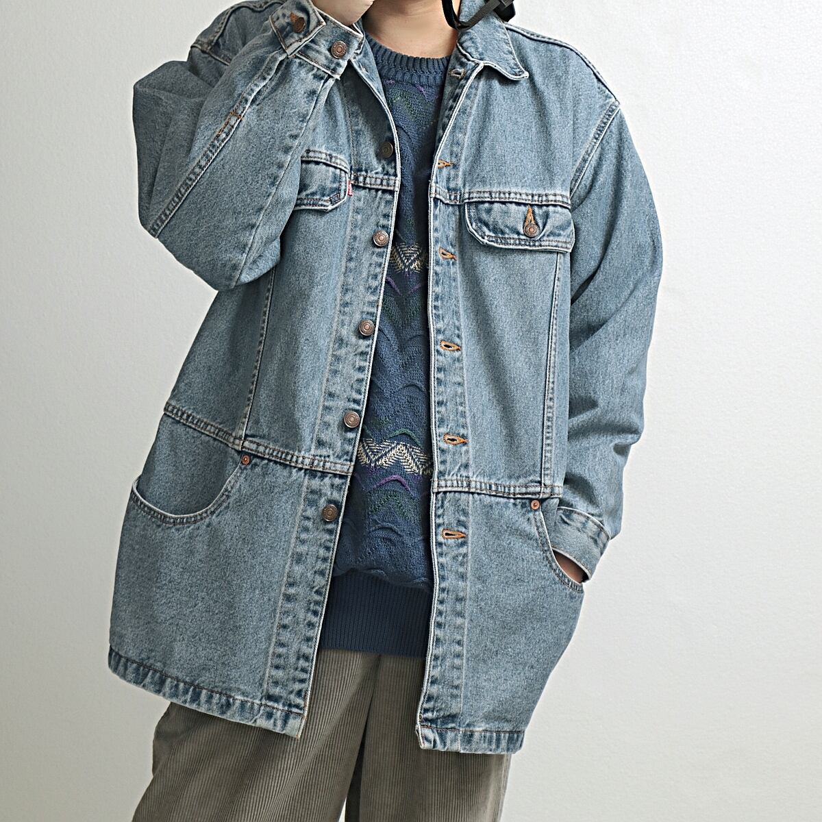90s~ usa製 Levi’s リーバイス デニム ロング ジャケット 古着 used