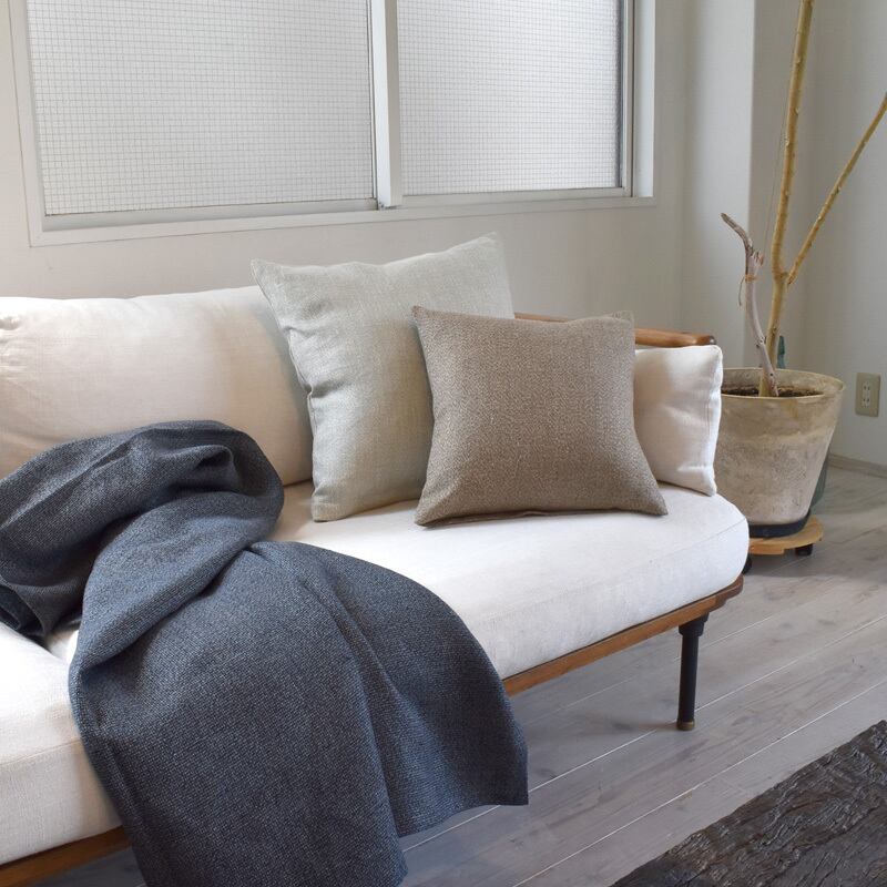 クッションカバー 45×45 麻 100% リネン ツイード | Kanehoshiya