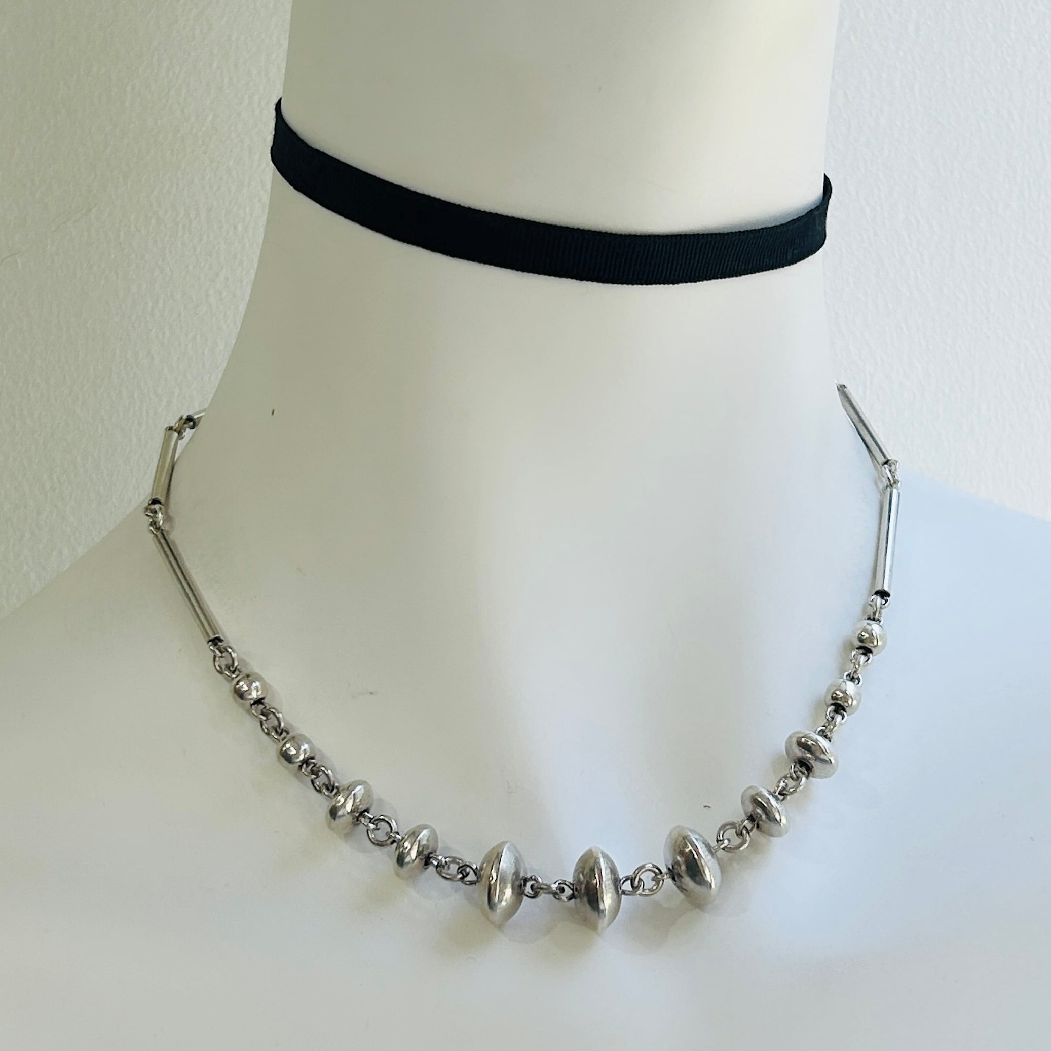 Mexico 925 トグルチェーンネックレス VINTAGE シルバー シルバー925 BEADS ＆ BAR トグルネックレス | Milo Antiques & Vintage