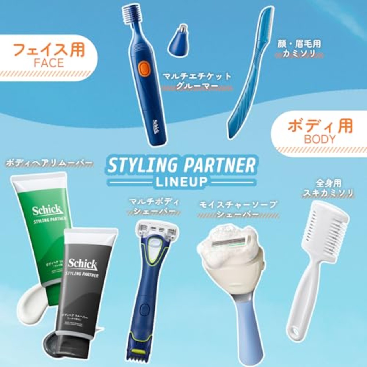 Schick(シック) 全身用 スキカミソリ メンズ ヘアトリマー ホワイト (1本入)