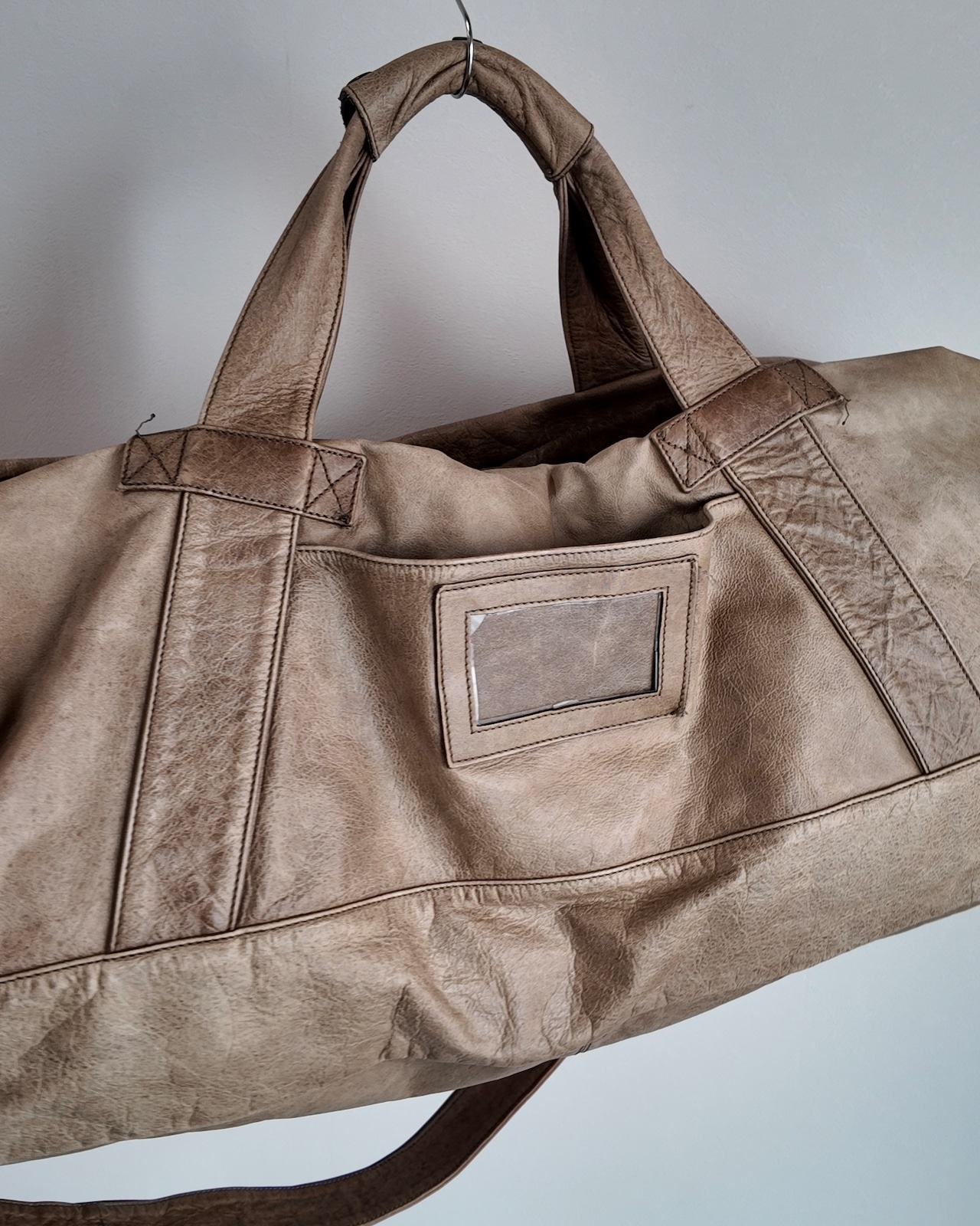 【Maison Martin Margiela】distressed leather duffle bag