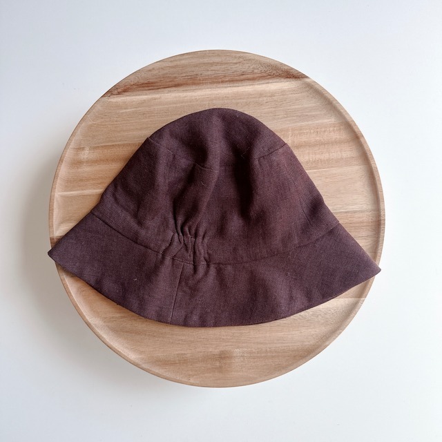 LINEN ADULT BUCKET CHOCOLATE｜タイプ：Hat / 耳：No ears