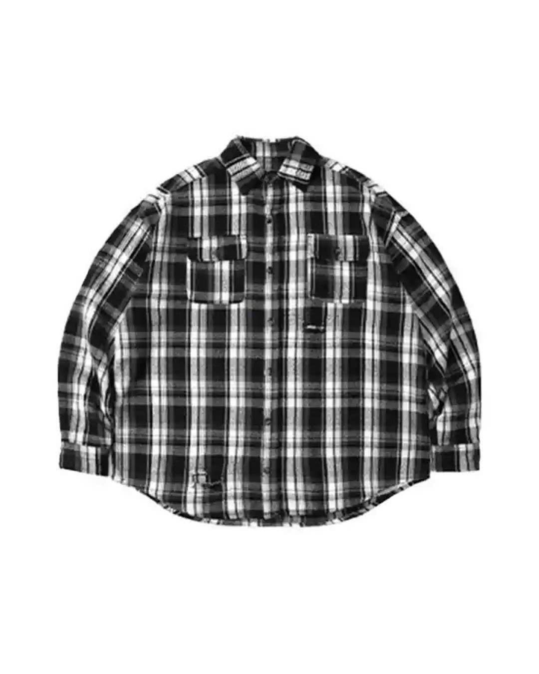 Oversized Checkered Flannel Shirt x00220 | XPOSE