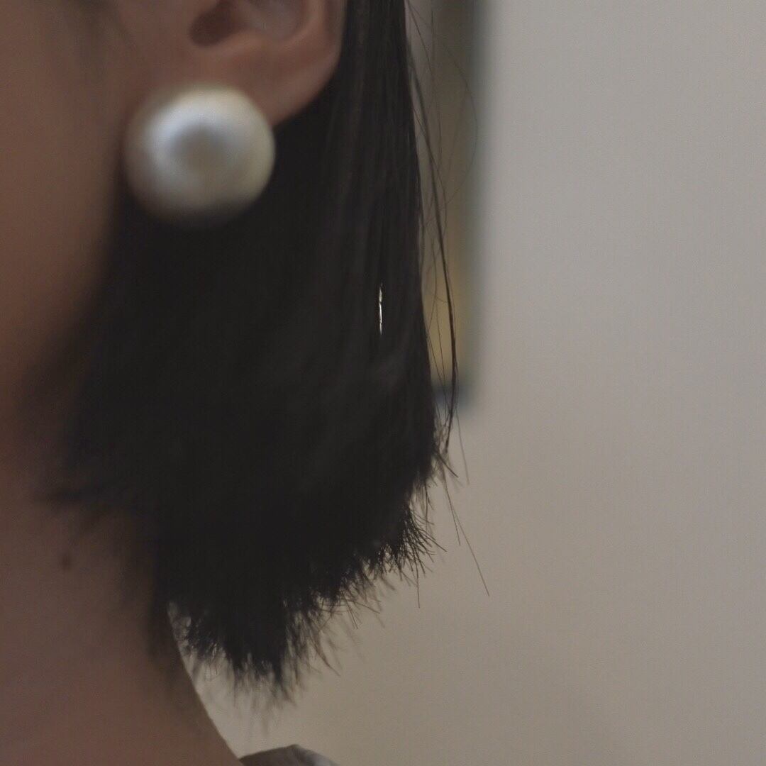 925 Silver button ピアス.