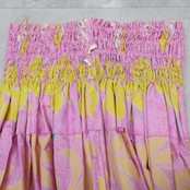 フラダンス 衣装 パウスカート ピンク系 シングル シンプル ティアレ柄 葉っぱ柄 かわいい 華やか 鮮やか 明るい ふわふわ ハワイアン アロハ ハワイアンプリント フラ ダンス レッスン 練習 グリーン系 イエロー系 おしゃれ カラフル 可愛いスカート