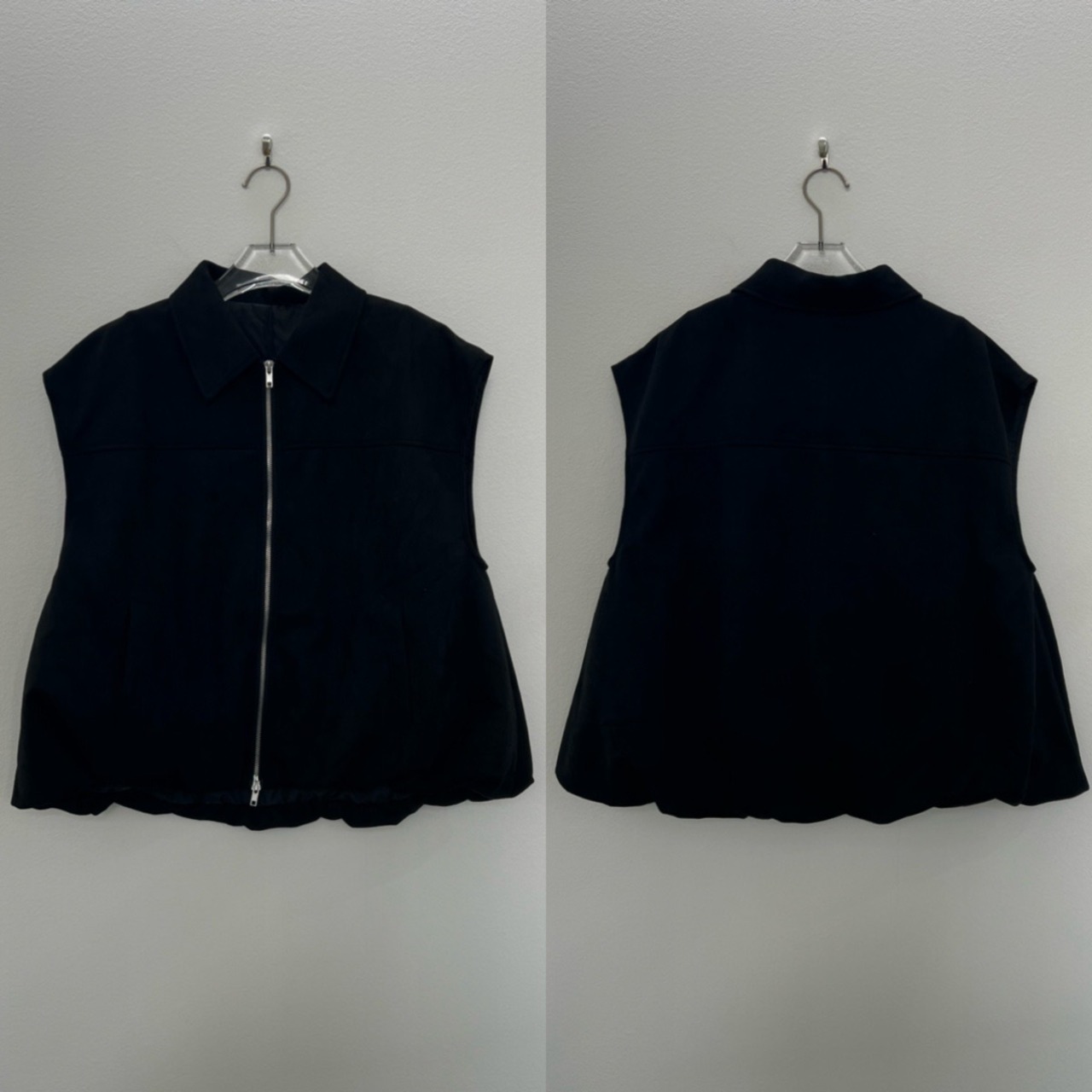 Wジップスウェードvest/ブラック