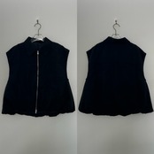 Wジップスウェードvest/ブラック