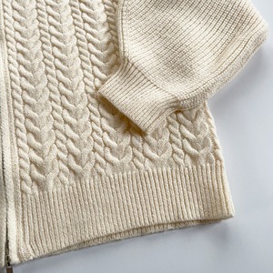 Double zip cable knit cardigan (ivory)
