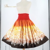 フラダンス 衣装 パウスカート オレンジ系 カパリリ 日本製 ハイビスカス柄 ハワイアンプリント グラデーション ハワイアン アロハ Kapalili フラ ダンス シングル スカート レッスン 練習 華やか 鮮やか おしゃれ かわいい レッド系 ブラウン系 イエロー系 橙 赤 茶 黄 フラ ダンス衣装 リゾートコーデ メイドインジャパン かわいいデザイン パーティー衣装 フェス トロピカルスタイル