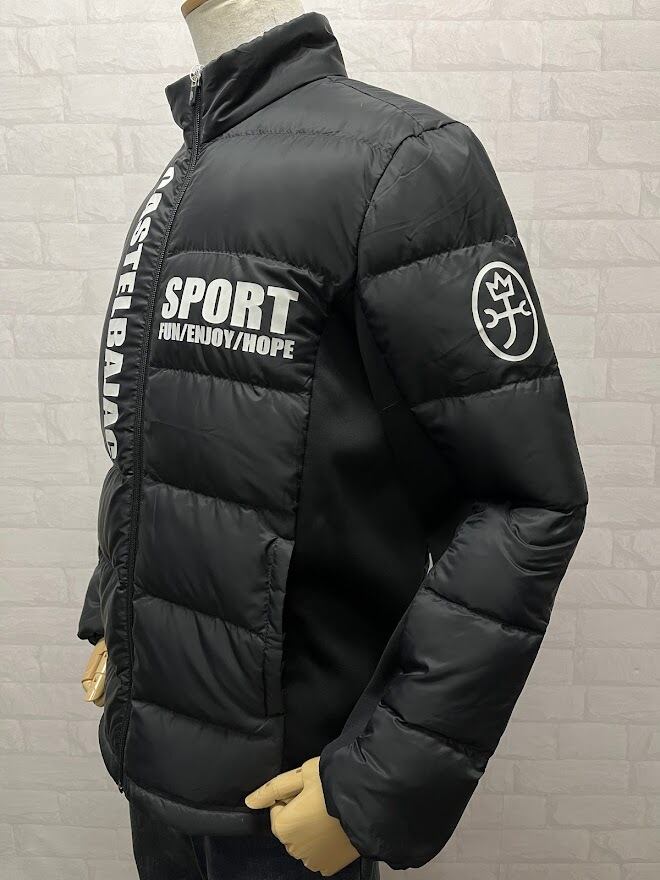 カステルバジャック ロゴPt入り裏地昇華転写軽量ダウンブルゾン