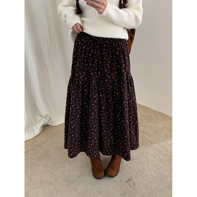 【スカート】 スカート レディース きれいめ 可愛い ハイウエスト ロングスカート 春 秋 冬 20代 30代 40代 ティアードスカート フレアスカート ブラウン 茶色