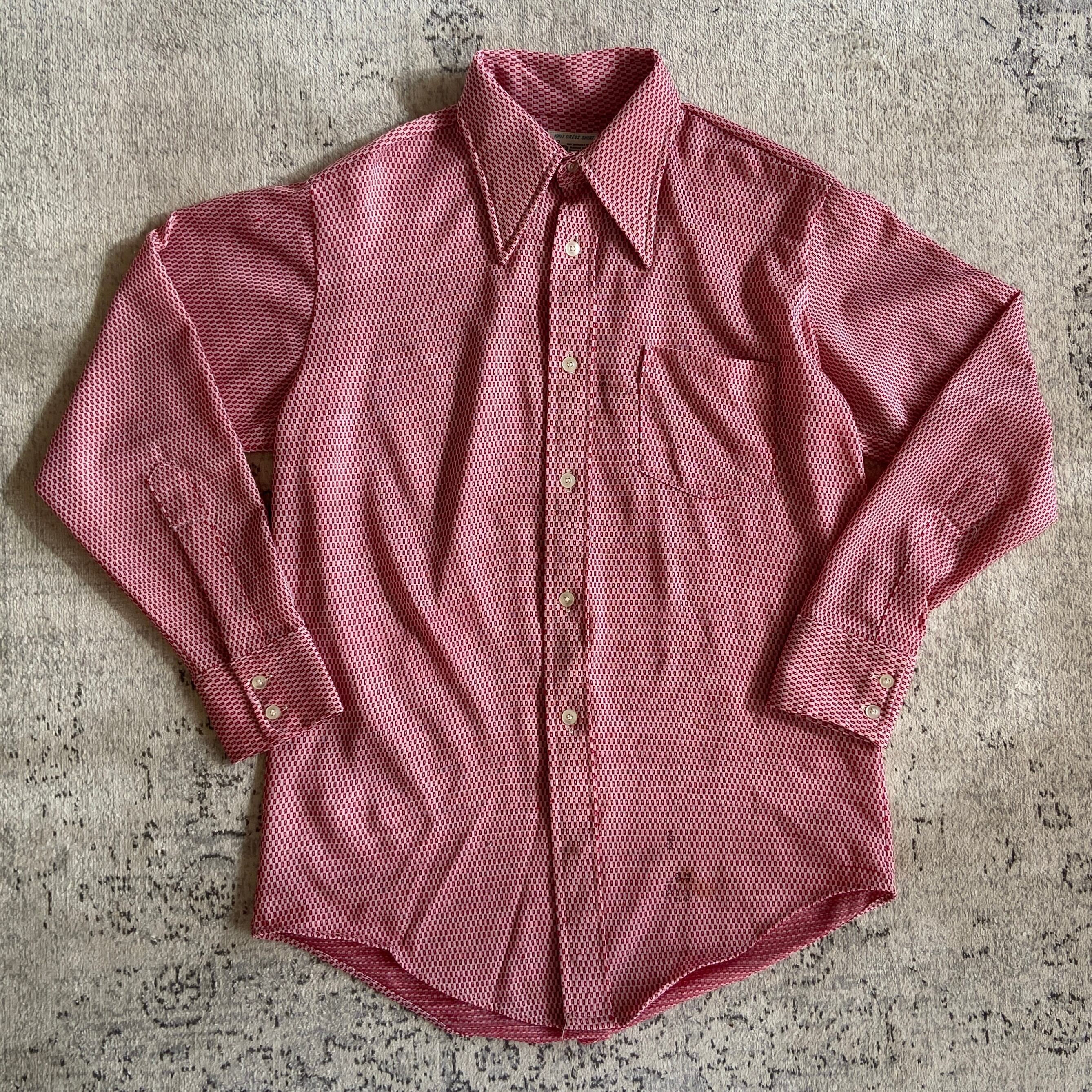 1970s 柄ポリシャツ M位 F712