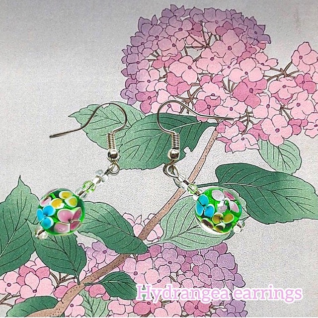 紫陽花ピアス
