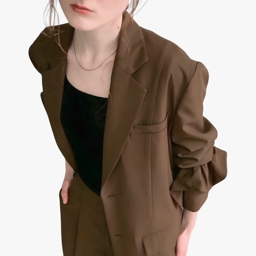 【 HERENCIA 】Tailored Jacket & Scrunchie Set