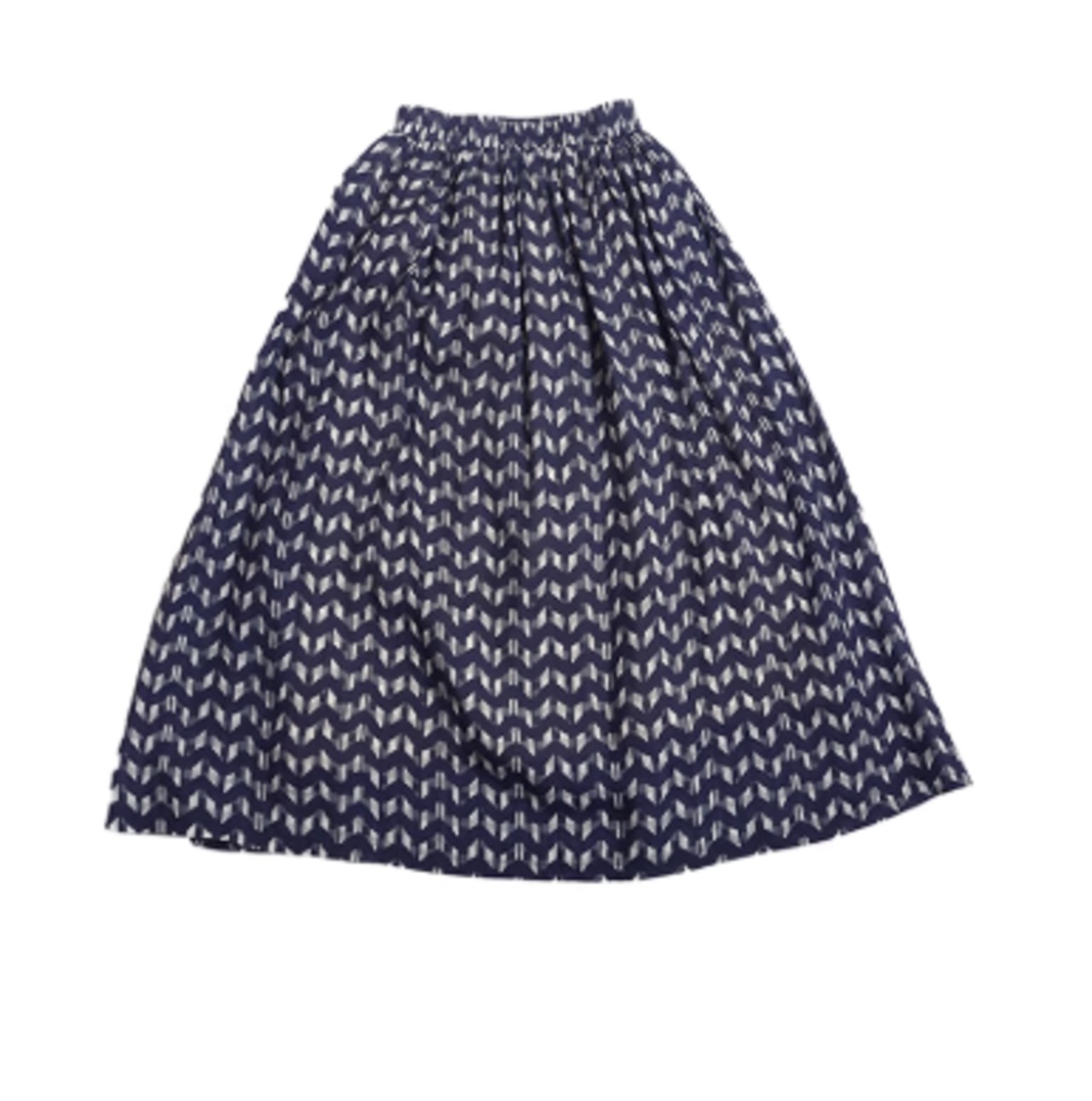 ジオメトリック柄ロングAラインスカート W01234