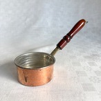 コーヒーウォーマー　銅片手鍋　銅鍋　ミニサイズ　木製ハンドル　　直径80mm 壁掛け対応 12KWec24