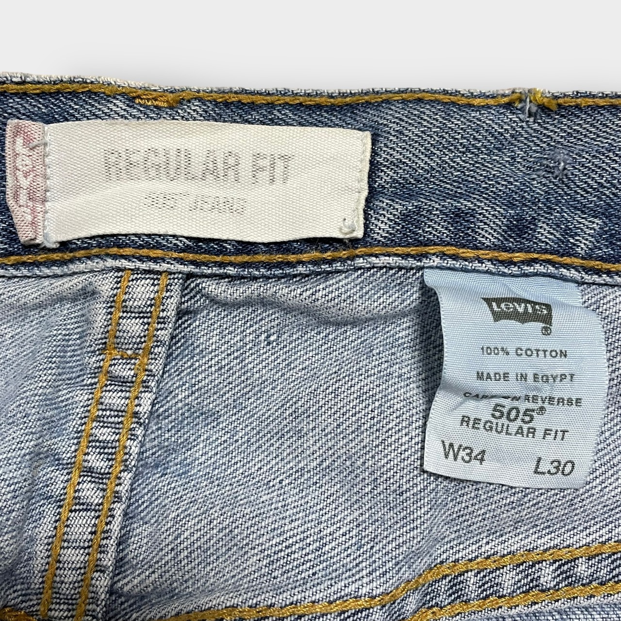 LEVI'S 505 デニム ジーンズ ジーパン W34 L30 ビッグサイズ ダボパン アイスブルー レギュラーフィット リーバイス US古着