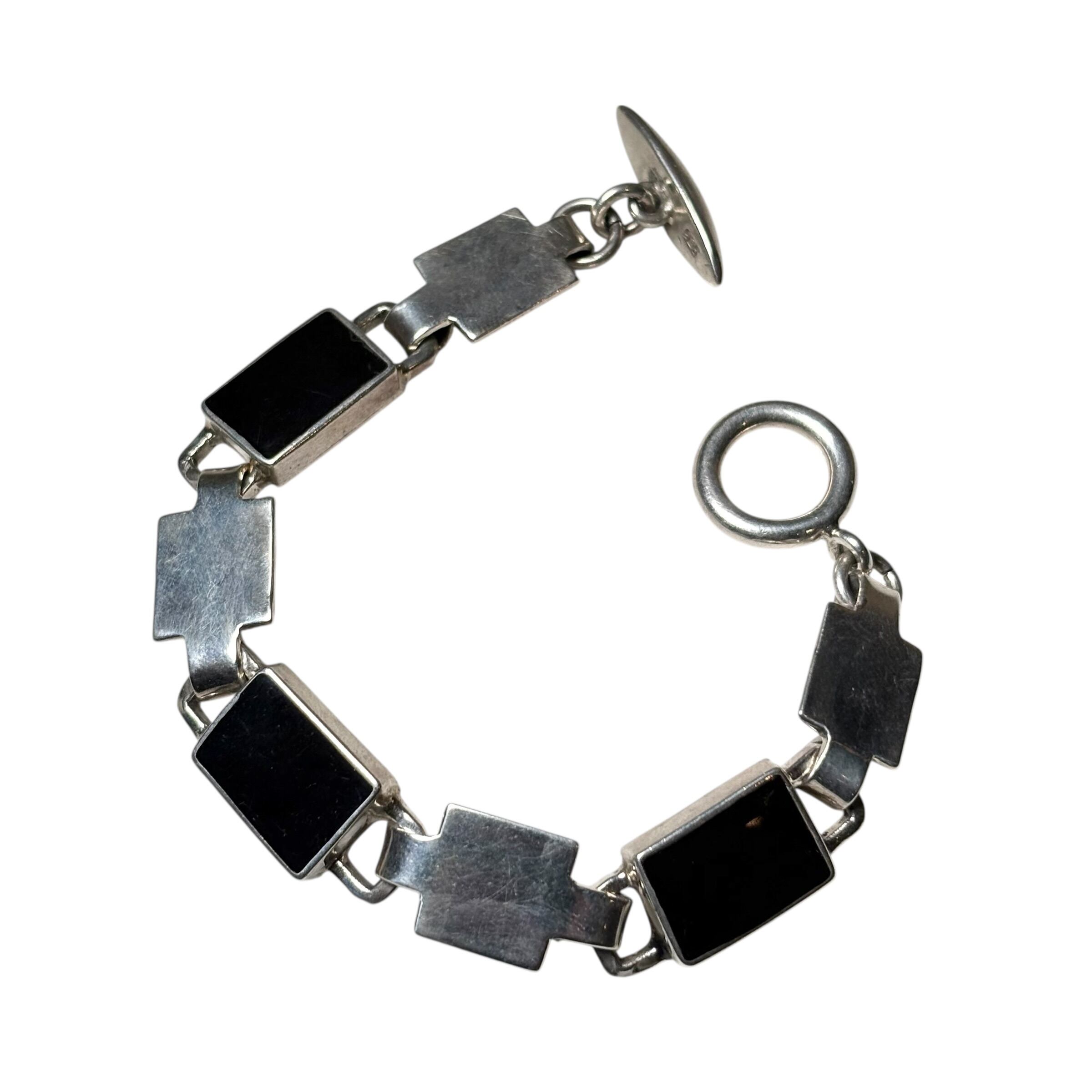 vintage Mexican silver ID plate bracelet | NOIR ONLINE