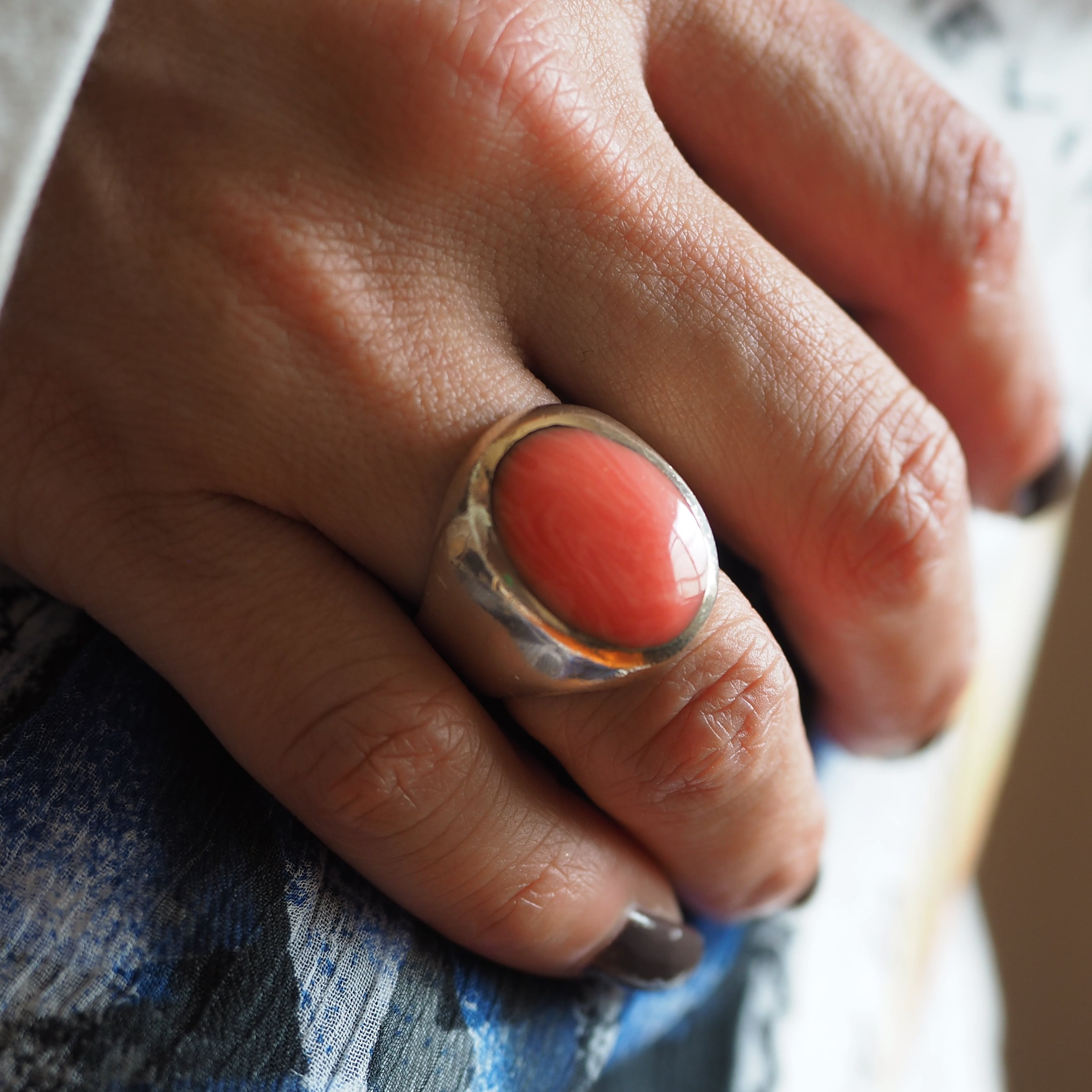 70-90s Mexican Silver Stone Ring