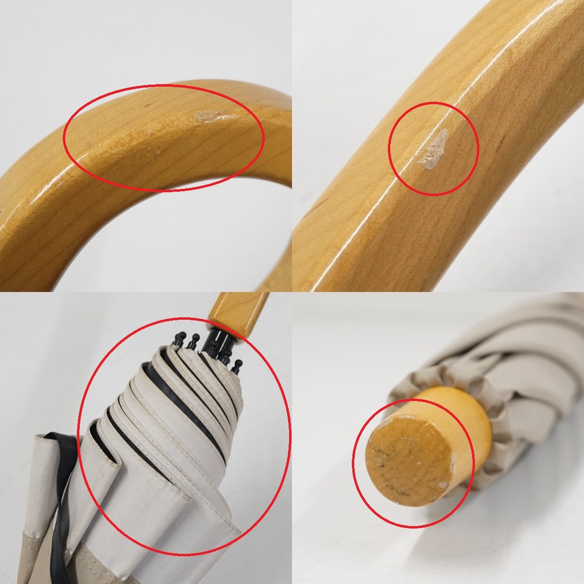 サンバリア100 完全遮光折日傘 USED品 2段折 コンビ ベージュ UV 遮熱