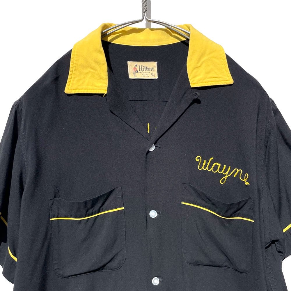 Hilton - Made In USA] Vintage Rayon Gabardine Bowling Shirt [1960s