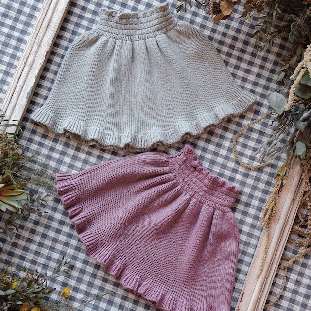 «即納»数量限定«wonny ribbon» Creamy cashmere skirt 2colors