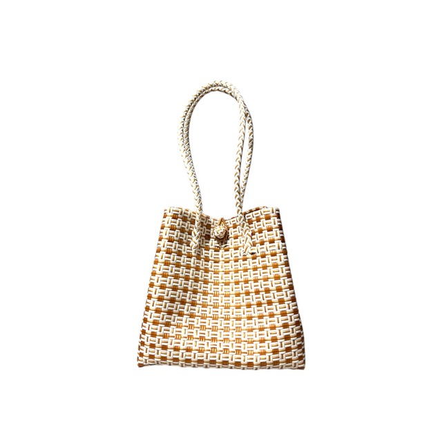 【SALE】TOTE BAG - GOLD WHITE / LONG HANDLE / M