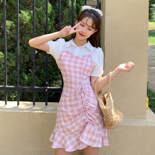 ✞ チェック柄スカート ギャザースリムラッフル大人女子☆ 大人ガーリー スウィート キュート カジュアル ステッチ ✞ゴスロリ SM ミリ 甘ロリ クラロリ 和ロリ エレガント 黒ロリ 姫ロリ 華ロリ BB-BB1803100