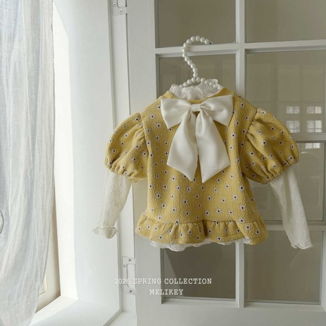 【取寄】melikey｜daisy frill tee｜デイジーフリルT｜XS-JM｜kids&jr｜26 spring