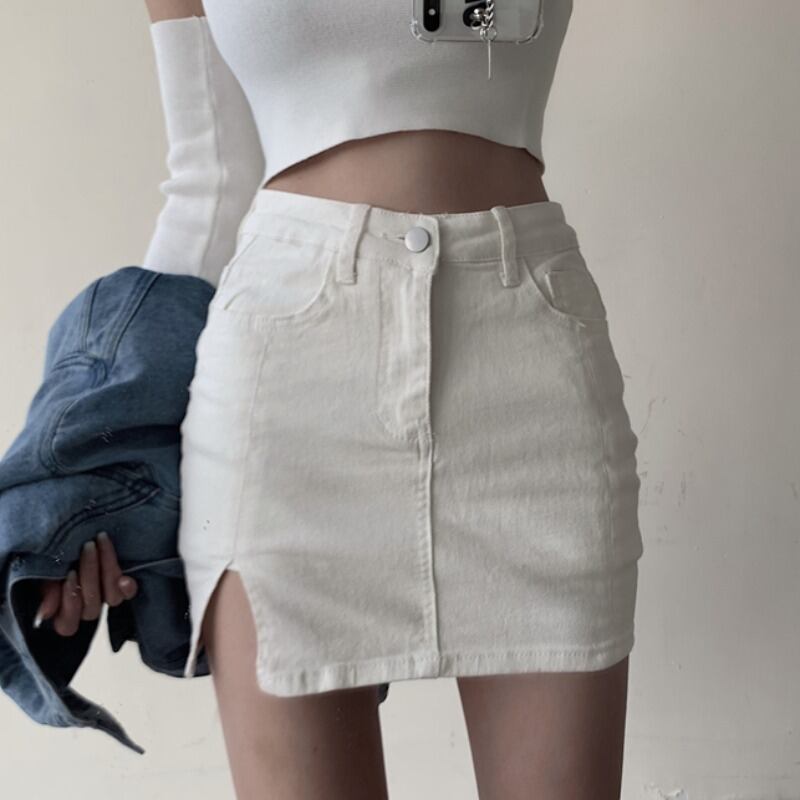 スカート サマーショートハイウェストウェストスリット薄手 夏物 ヨーロピアン YY-ファッション67368180866